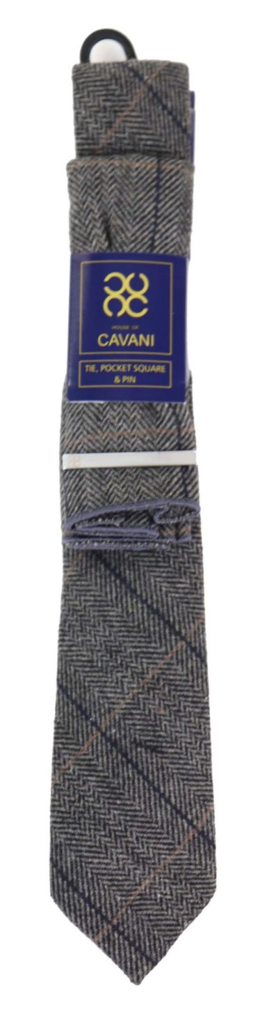 Tweed Herringbone Tie & Hankie Set