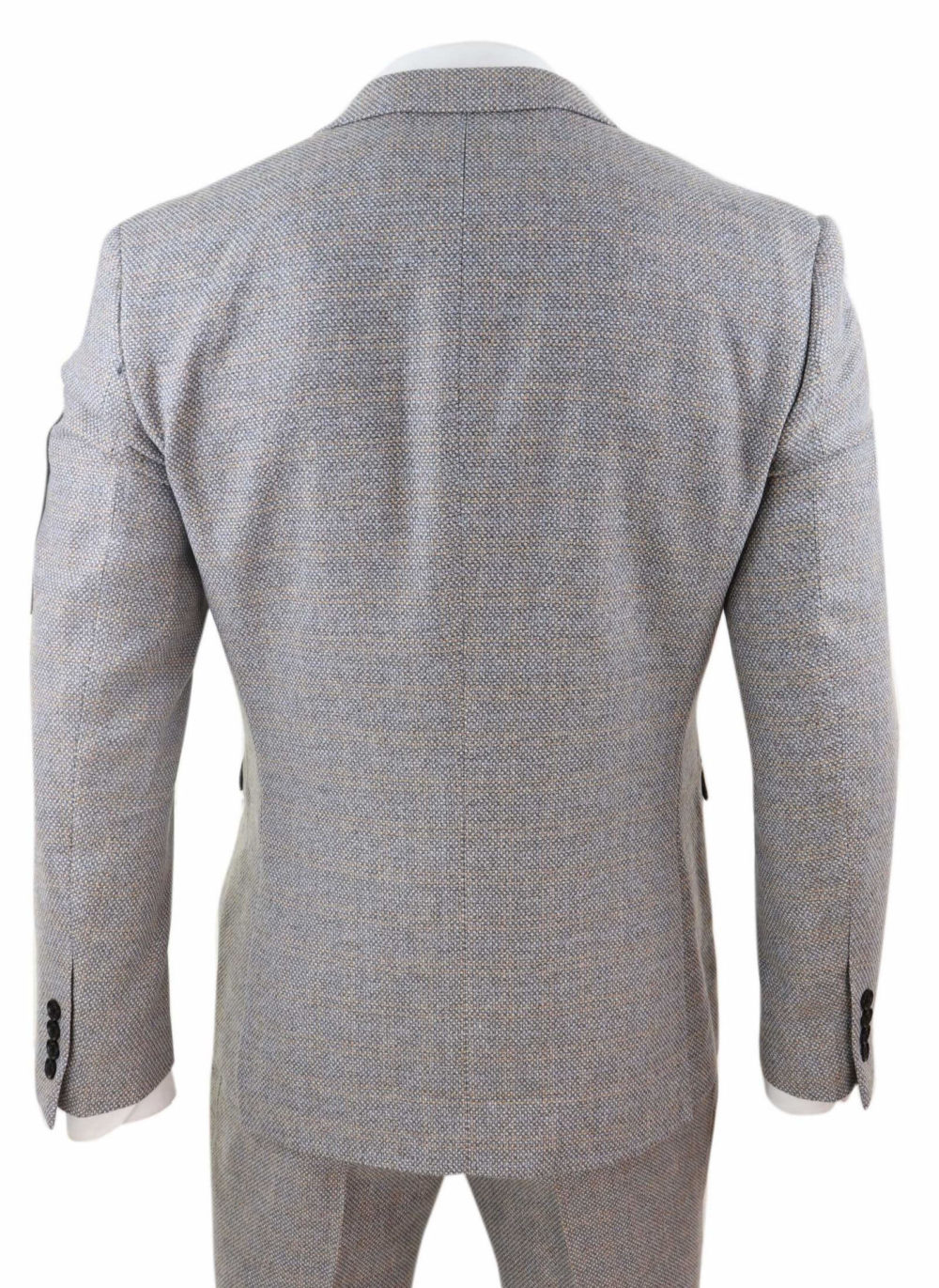 Men's 3 Piece Cream Tweed Check Suit