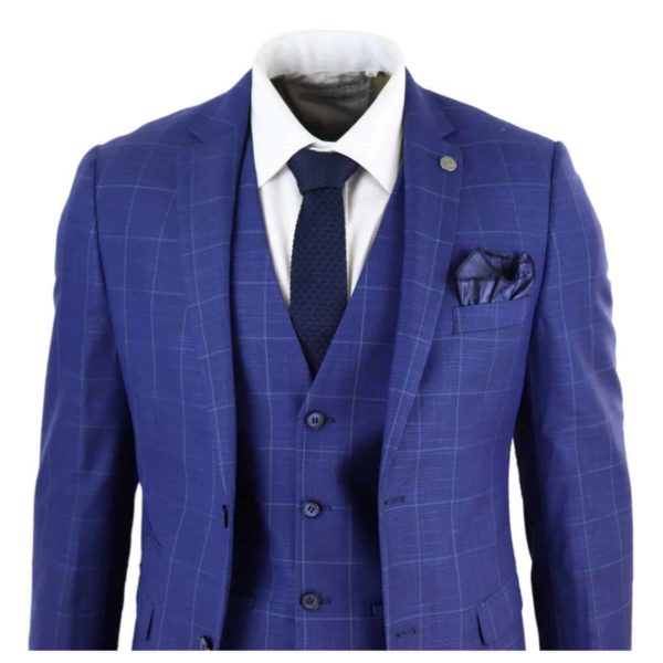 Royal Blue Windowpane Check Suit