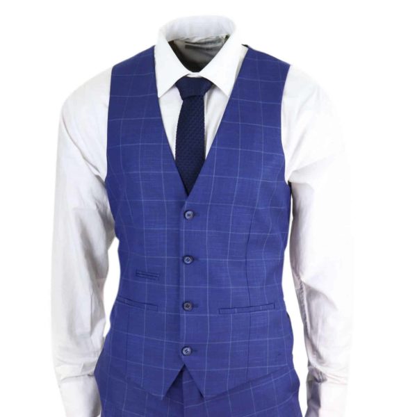 Royal Blue Windowpane Check Suit